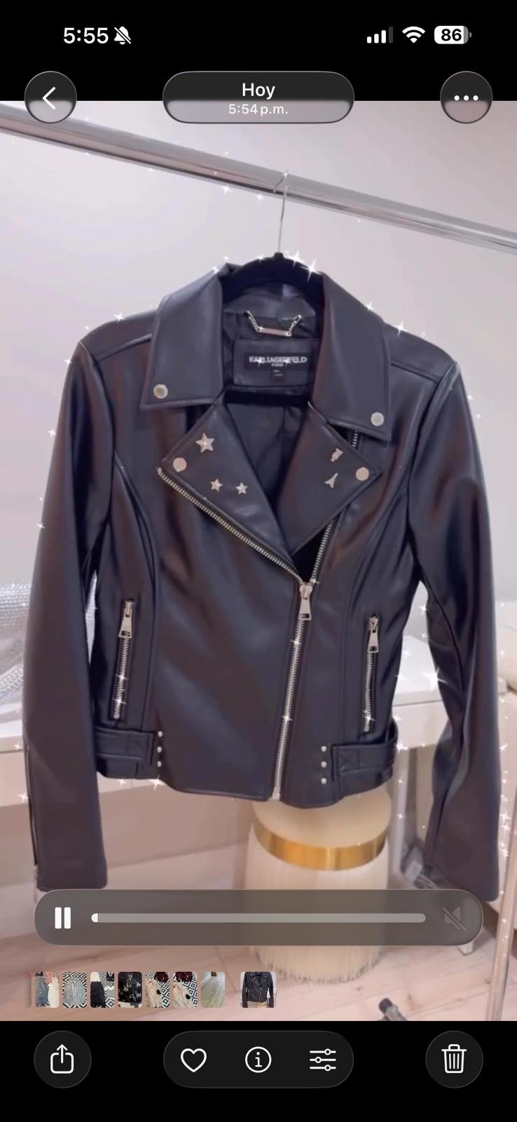 Chaqueta Moto Cuero Karl Lagerfeld