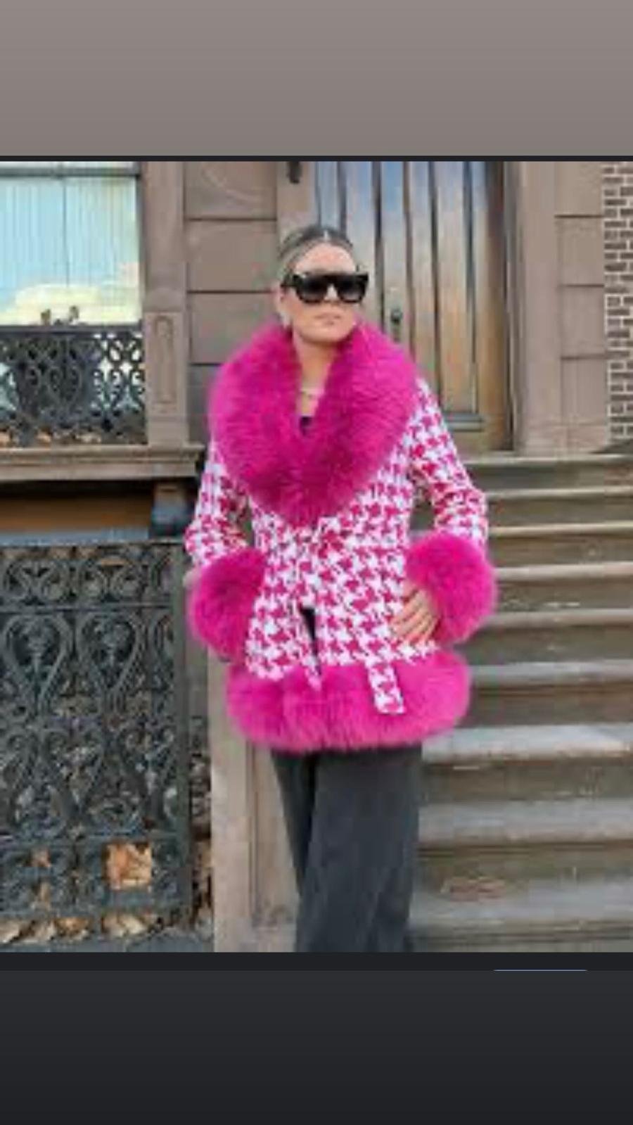 Chaqueta Pata de Gallo Fucsia