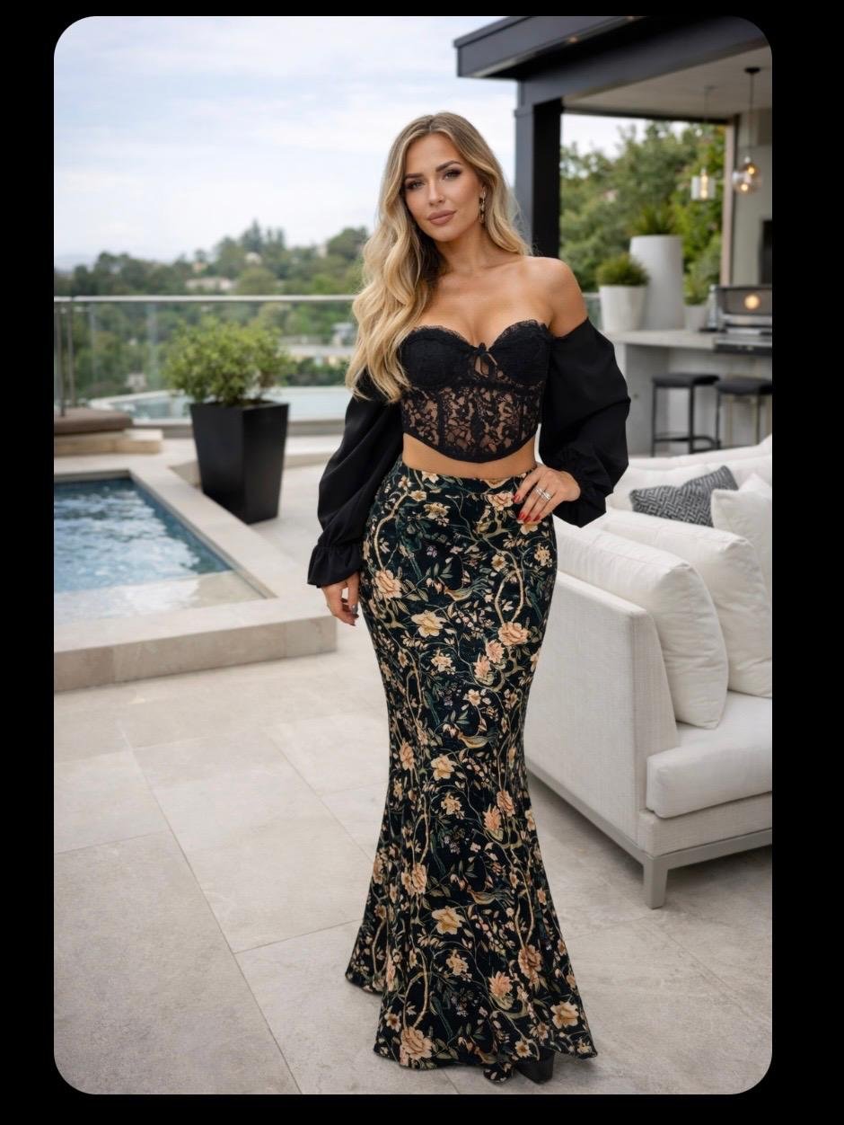 Conjunto Floral Negro — 4